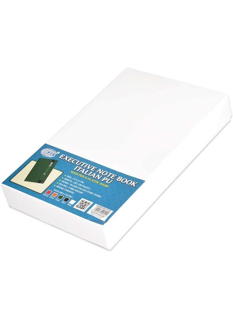 FIS 120-Sheets FIS Executive Notebook Italian PU 5mm Square, 13x21cm, Green - FSNBEX5M1321GR - Image 2